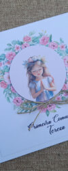 convite floral para primeira comunhão de menina